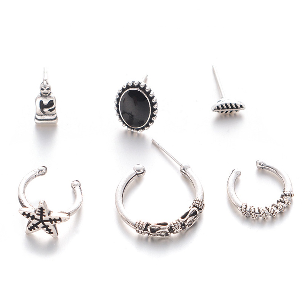 Set 6 khuyên tai nữ kiểu dáng đa dạng phong cách bohemian cá tính thời trang