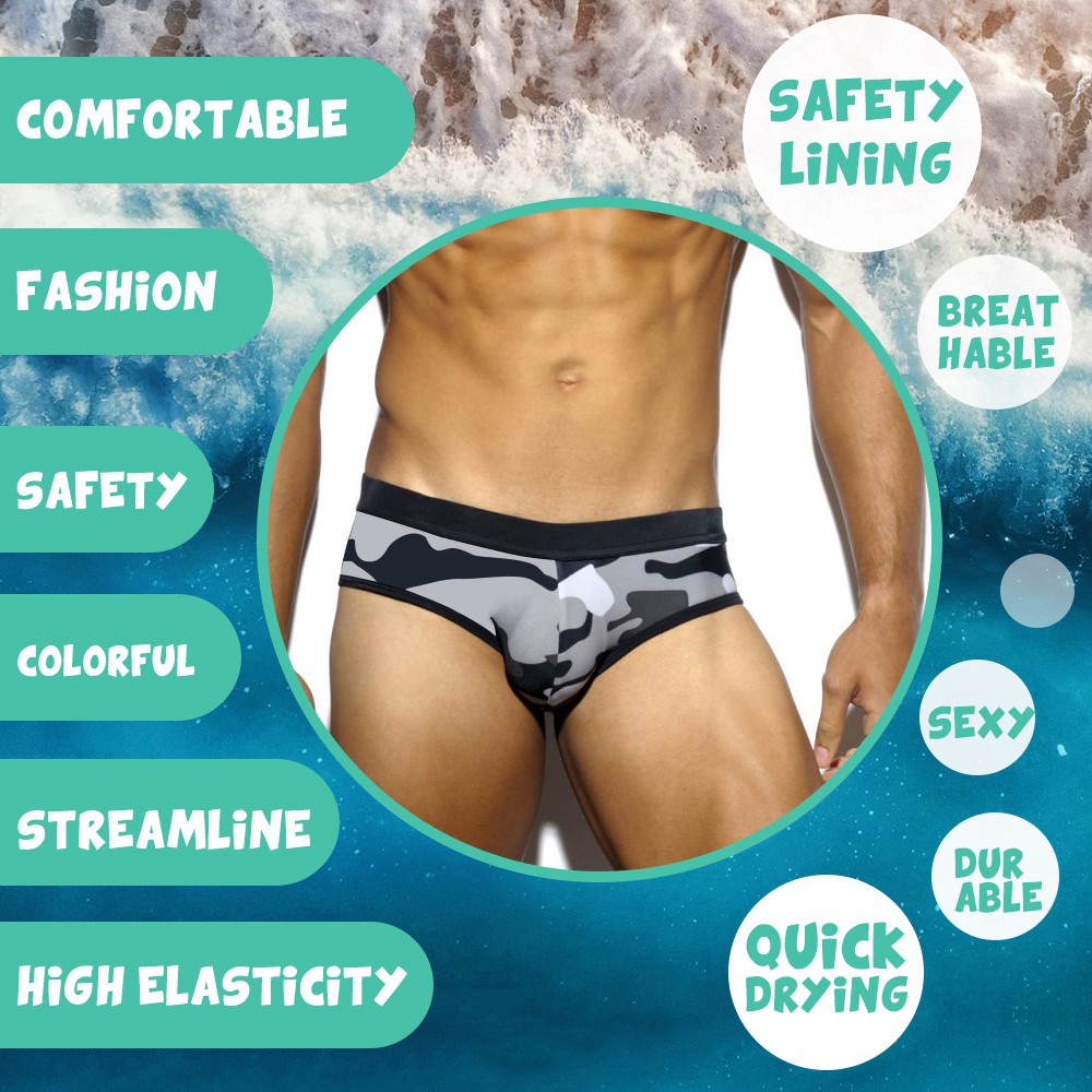 Quần lót nam thiết kế họa tiết rằn ri độc đáo với miếng đệm | BigBuy360 - bigbuy360.vn