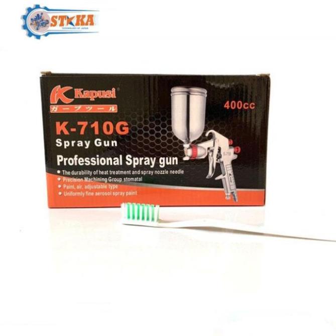 Súng Phun Sơn Cầm Tay K710 Kapusi Nhật Bản - Máy Phun Sơn Bằng Khí Nén, Thân Full Kim Loại