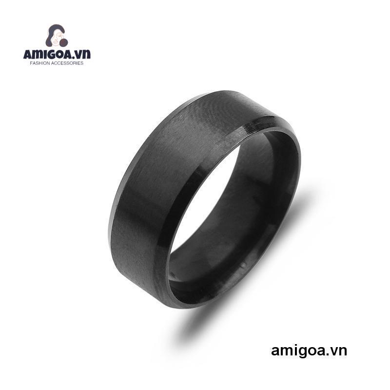 Nhẫn Nam Bằng Thép Không Gỉ 8MM Thiết Kế Đơn Giản