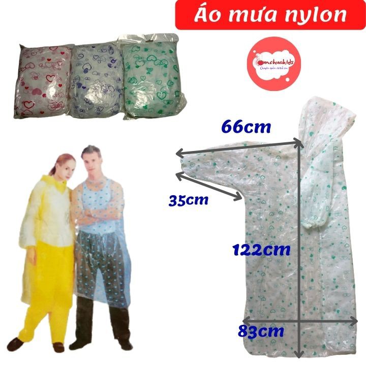 Áo Mưa Nylon Loại 1 Dày Đẹp- tiện lợi (1 gói)- Tomchuakids