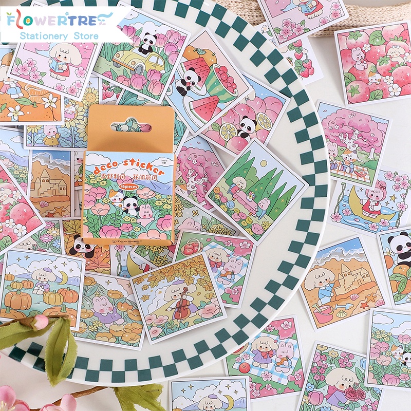 Flowertree 46 Miếng Dán Trang Trí Sổ Tay