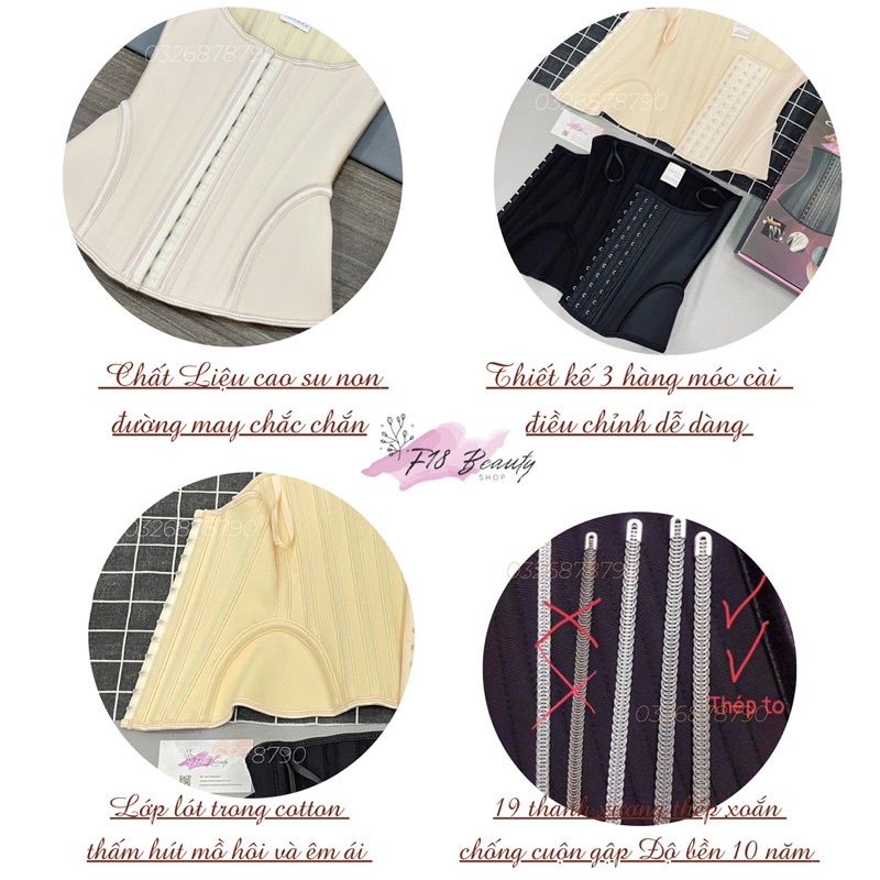 Đai gen bụng VITA LATEX thế hệ mới cải tiến che mỡ lưng , mở hông thông hơi nhập khẩu