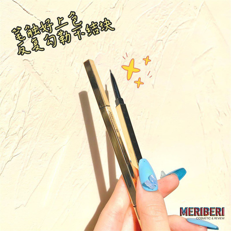 Chì kẻ mày Xixi vỏ mạ vàng, ngòi mảnh, 2 đầu tiện lợi - 4 màu tự nhiên: Đầu chì & Cọ tán [Có sẵn - Giao nhanh] | BigBuy360 - bigbuy360.vn