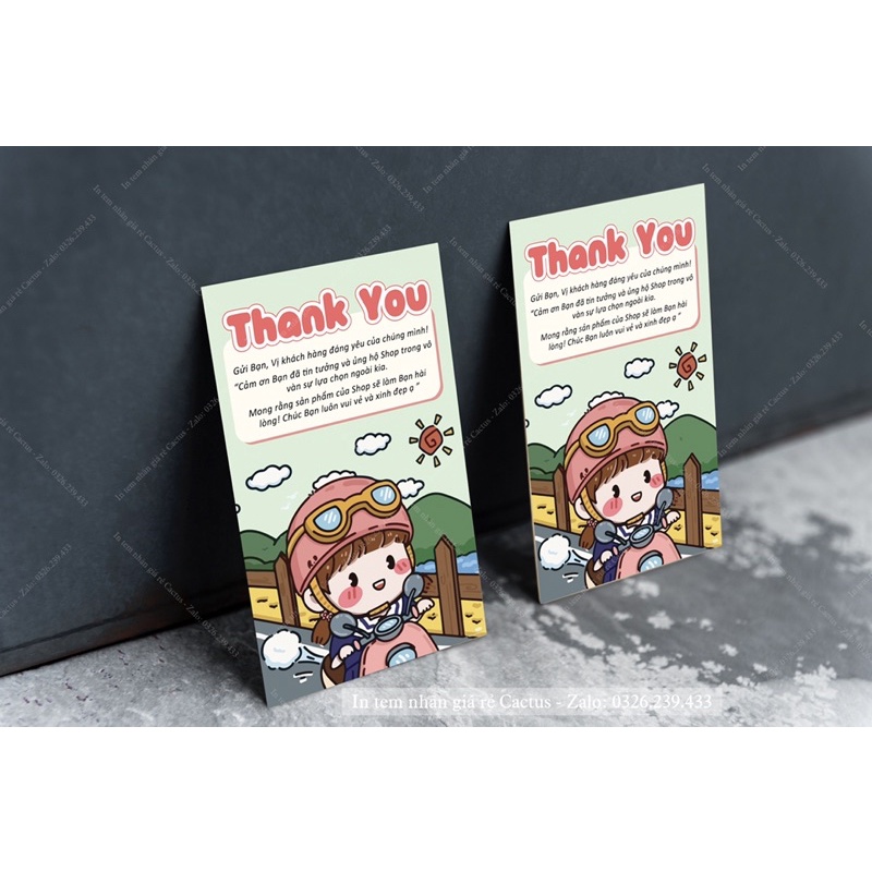 Combo 100 Card Cảm Ơn Khách Hàng, Thiệp Cảm Ơn, Card Thank You in 1 mặt