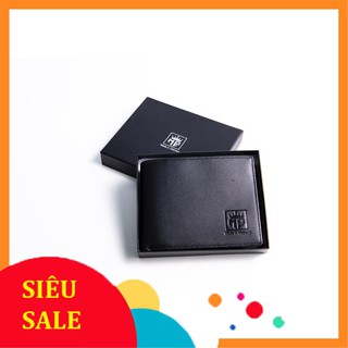 Ví nam cao cấp, ví da nam da thật 100% -kiểu ví ngang gập đôi màu đen me01-tn464001