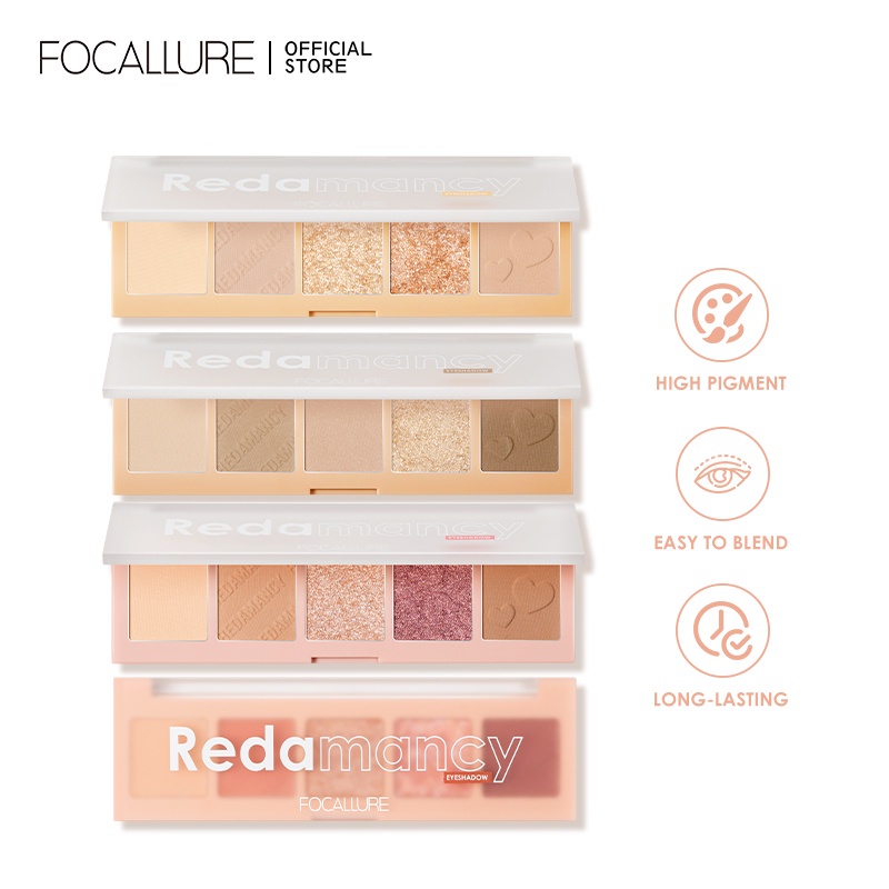 Bảng Phấn Mắt Focallure 5 Màu Sắc Tố Cao Mịn Mượt Lâu Trôi