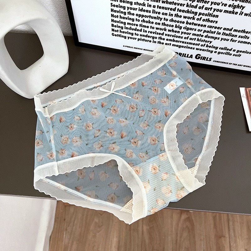 Quần Lót Nữ Ren Lưới Họa Tiết Hoa Nhí Dễ Thương 3392
