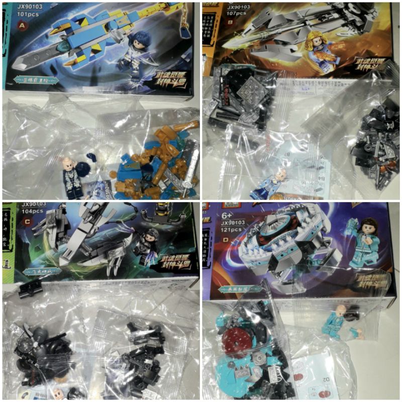 Lắp ráp 1 hộp Chiến Thần kiếm 90103 có trên 100 chi tiết