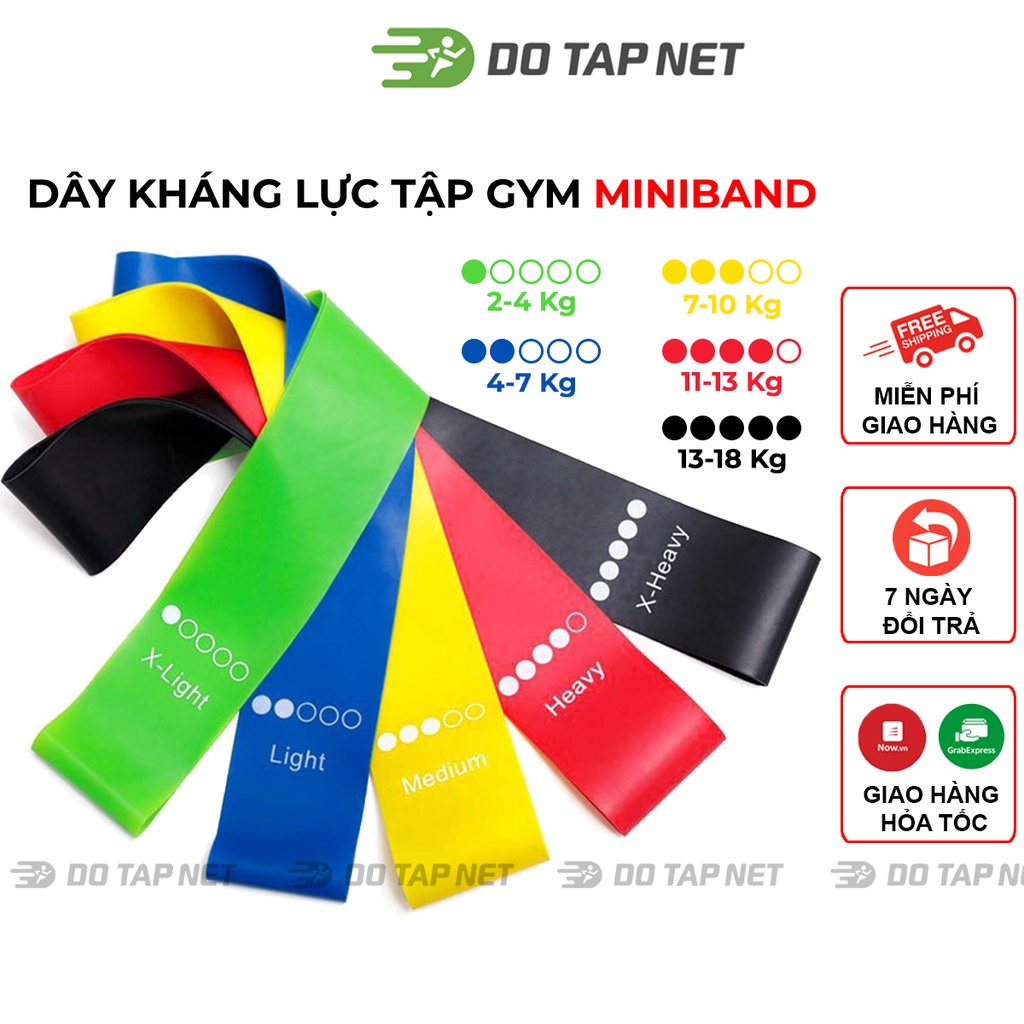 Dây kháng lực Miniband, dây cao su đàn hồi,  hỗ trợ luyện tập thể dục, tiện lợi tại nhà, văn phòng