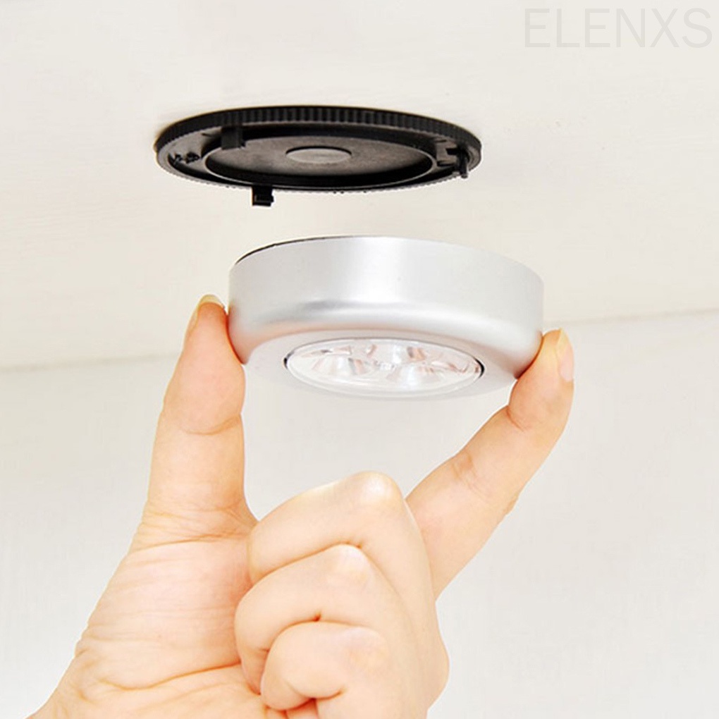Đèn led dáng tròn 4 bóng gắn trần nhà tự dính có thể tháo rời tiện lợi