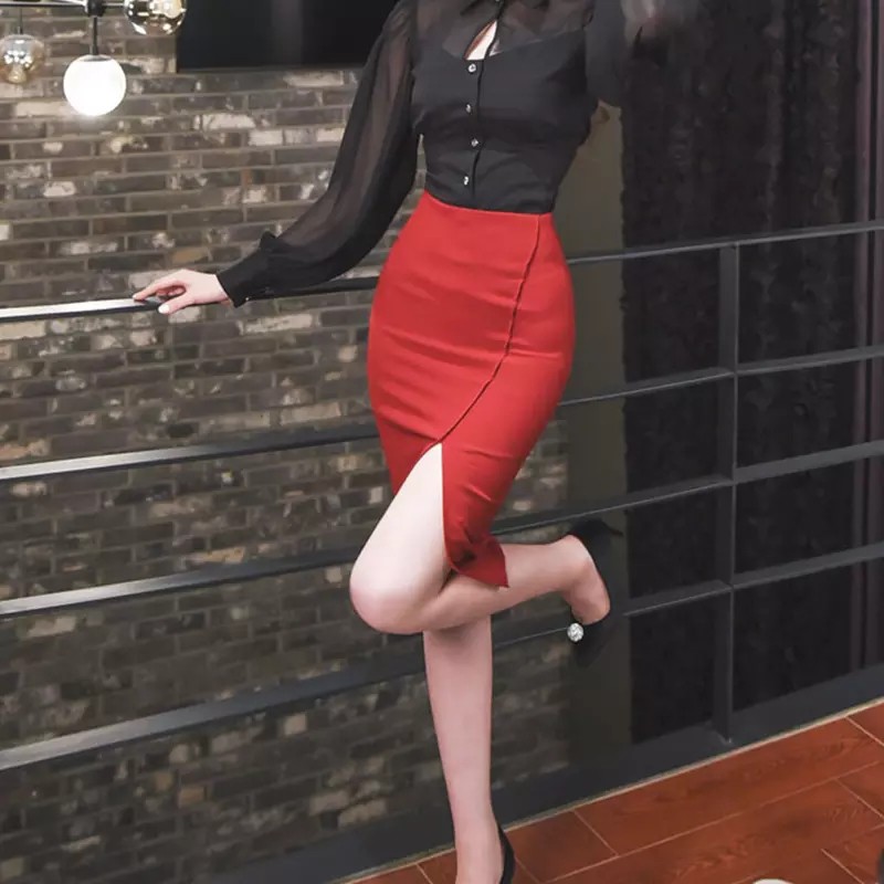 chân váy xẻ trước ôm tôn dáng | BigBuy360 - bigbuy360.vn