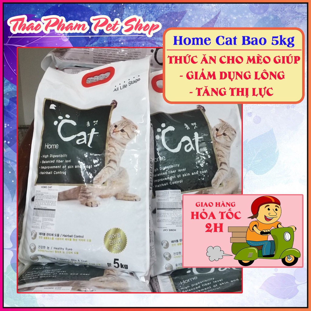 Thức Ăn Mèo Home Cat Nhập Khẩu Hàn Quốc Giúp Giảm Rụng Lông, Tăng Thị Lực - Túi 5kg