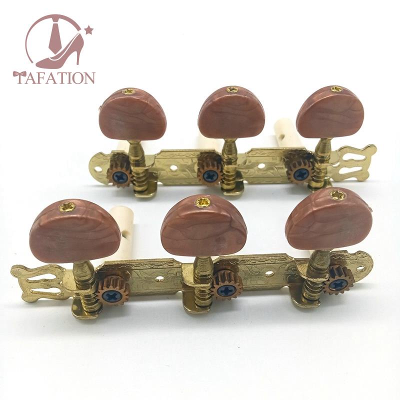 Set 2 Nút Vặn Điều Chỉnh Dây Đàn Guitar Cổ Điển 3L3R Màu Đỏ Nâu
