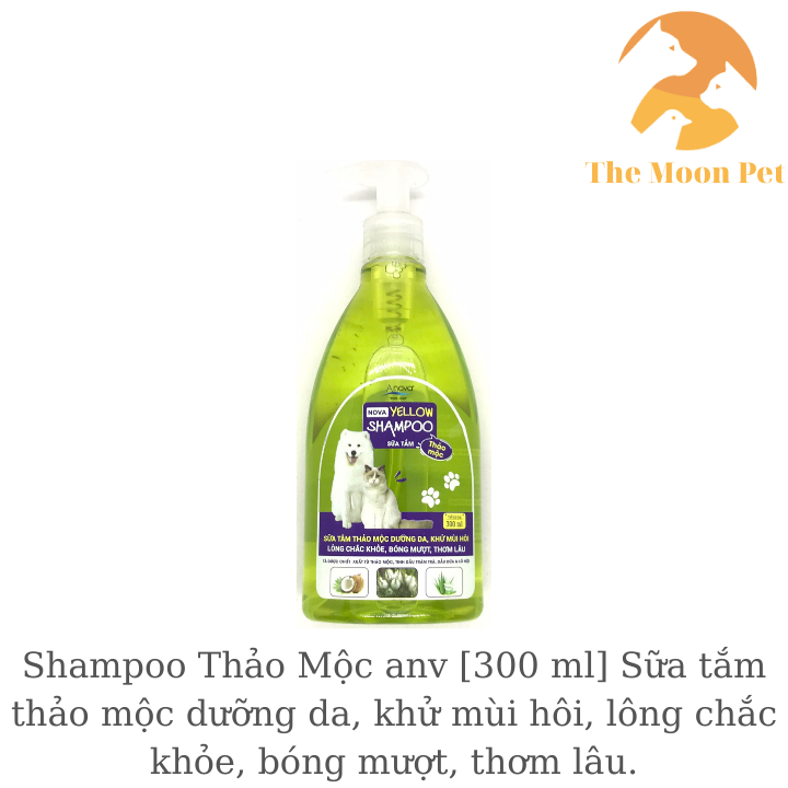 Shampoo Thảo Mộc anova [300 ml] Sữa tắm thảo mộc dưỡng da, khử mùi hôi, lông chắc khỏe, bóng mượt, thơm lâu.