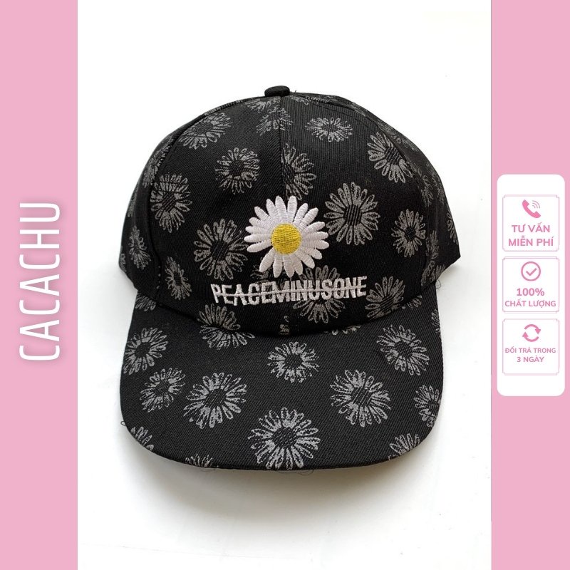 Mũ lưỡi trai, Nón kết nam nữ unisex thêu hoa cúc họa tiết bông cúc làm từ 100% cotton thoáng khí CACACHU M07