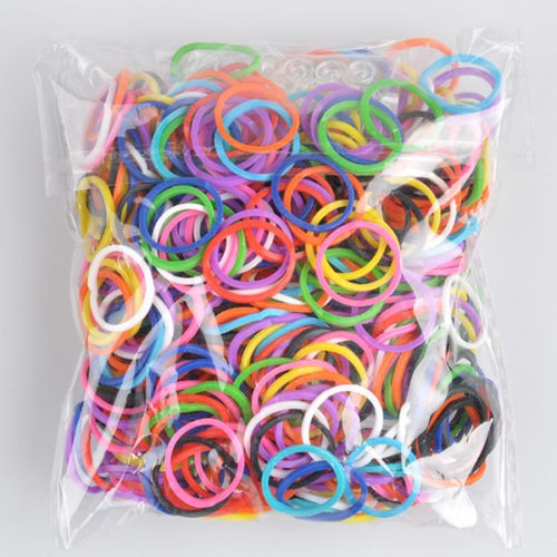 Bộ 600 dây thun cao su nhiều màu tự thắt vòng tay