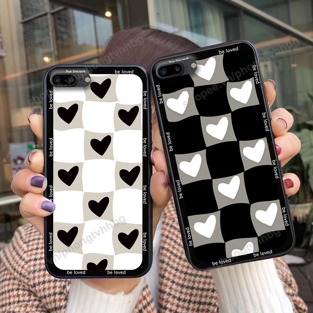 ỐP LƯNG IPHONE 7 PLUS- IPHONE 7S PLUS- IPHONE 8 PLUS trái tim caro cực chất siêu đẹp