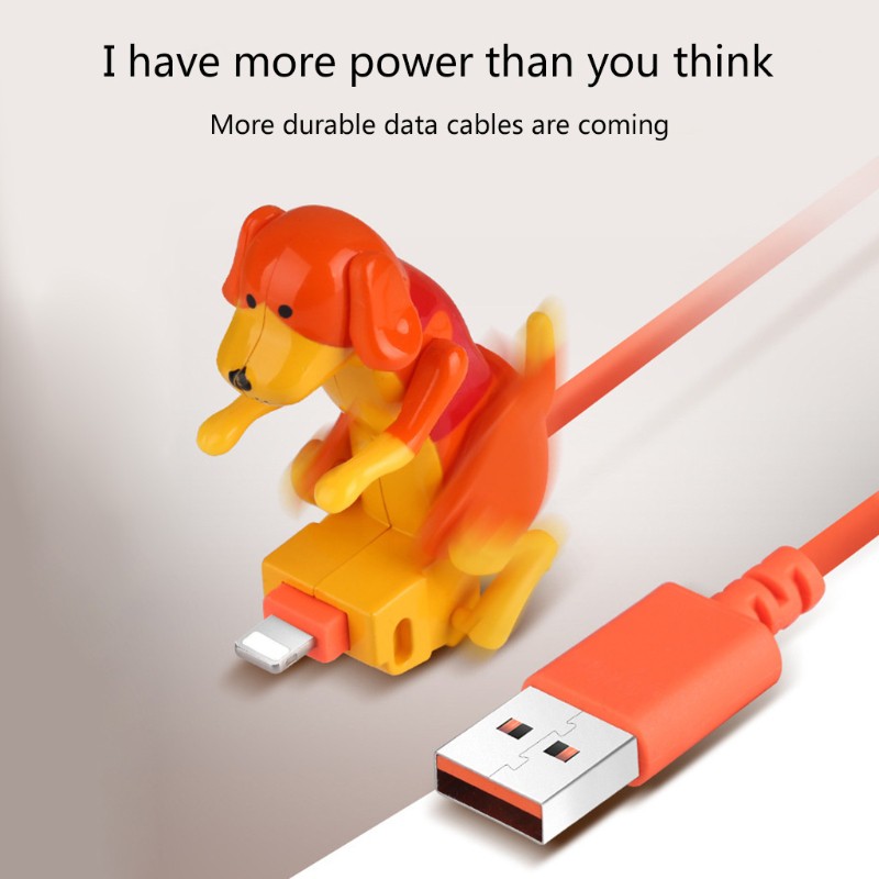 char White Orange USB -Lightning Humping Spot Dog Data Charging Cable Line for -iphone -airpods -IPAD air mini 12.9