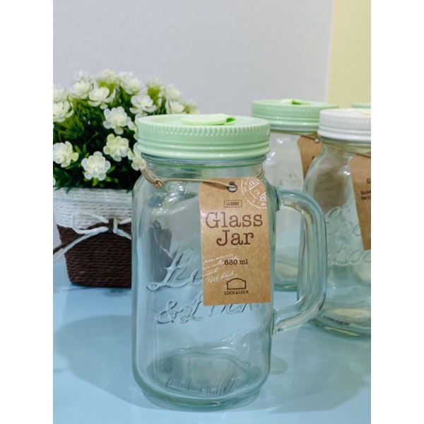 Set 3 bÌNH NƯỚC THUỶ TINH DETOX LOCKnLOCK CÓ TAY CẦM 630ml