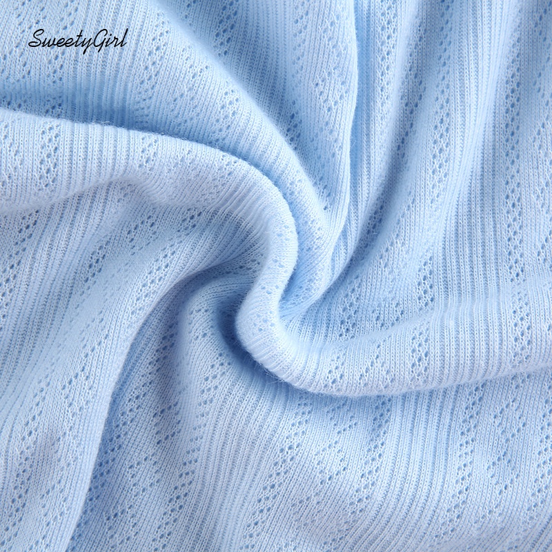 Áo Croptop Tay Dài Cổ Chữ V Cài Nút Màu Sắc Trơn Quyến Rũ Cho Nữ