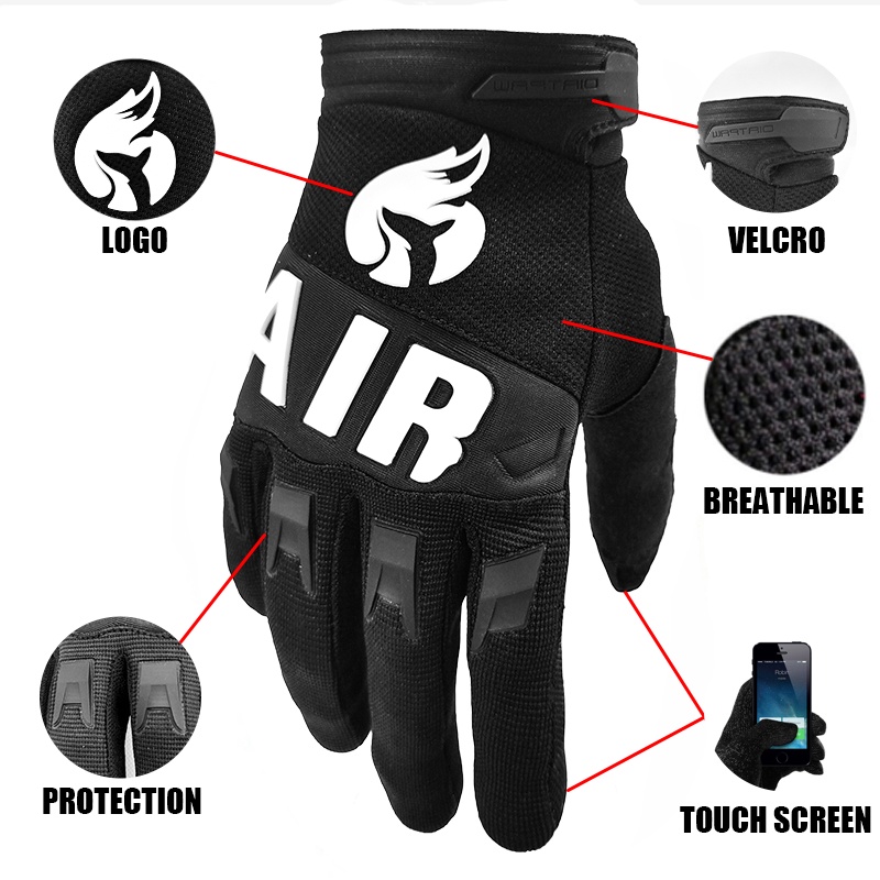 Găng Tay Chạy Xe Đạp Có Thể Chạm Màn Hình Cảm Ứng 7 Màu Chất Lượng Cao