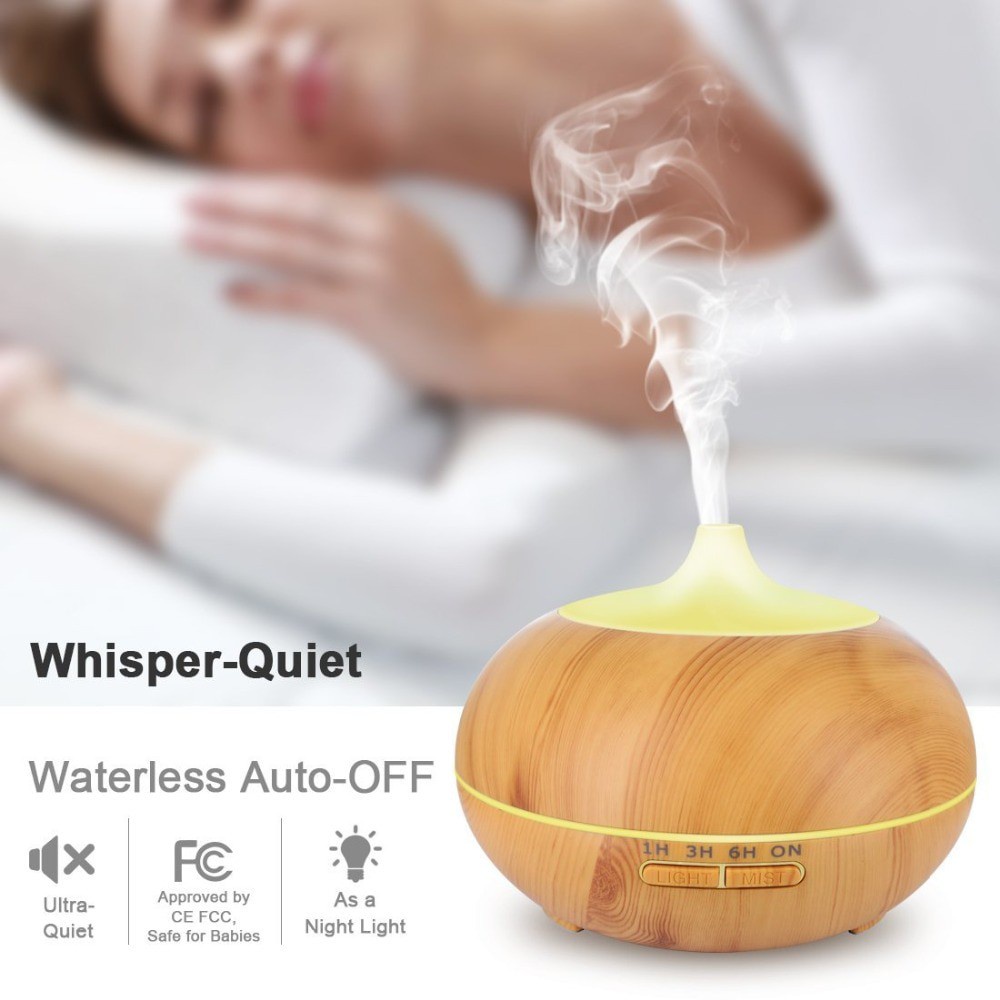 Máy Khuếch Tán Tinh Dầu Bí Ngô Dung Tích Lớn 550ML Tặng Kèm Tinh Dầu Nguyên Chất Thơm Phòng Và Remote