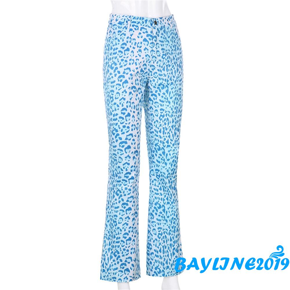 Quần dài ống rộng họa tiết da báo cá tính dành cho phái đẹp | BigBuy360 - bigbuy360.vn