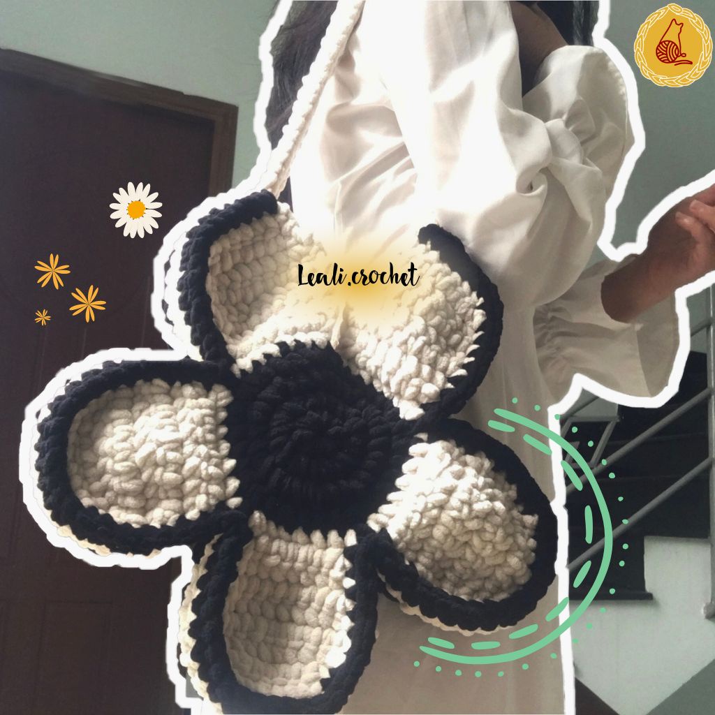 Túi len hoa Handmade, Bloom Flower Bag, Daisy len hình bông cúc - Nhận mix màu theo yêu cầu