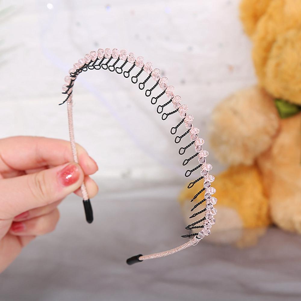 FORBETTER Băng Đô Cài Tóc Đính Hạt Nhiều Màu Chống Trượt Thời Trang Hàn Quốc Cho Nữ
