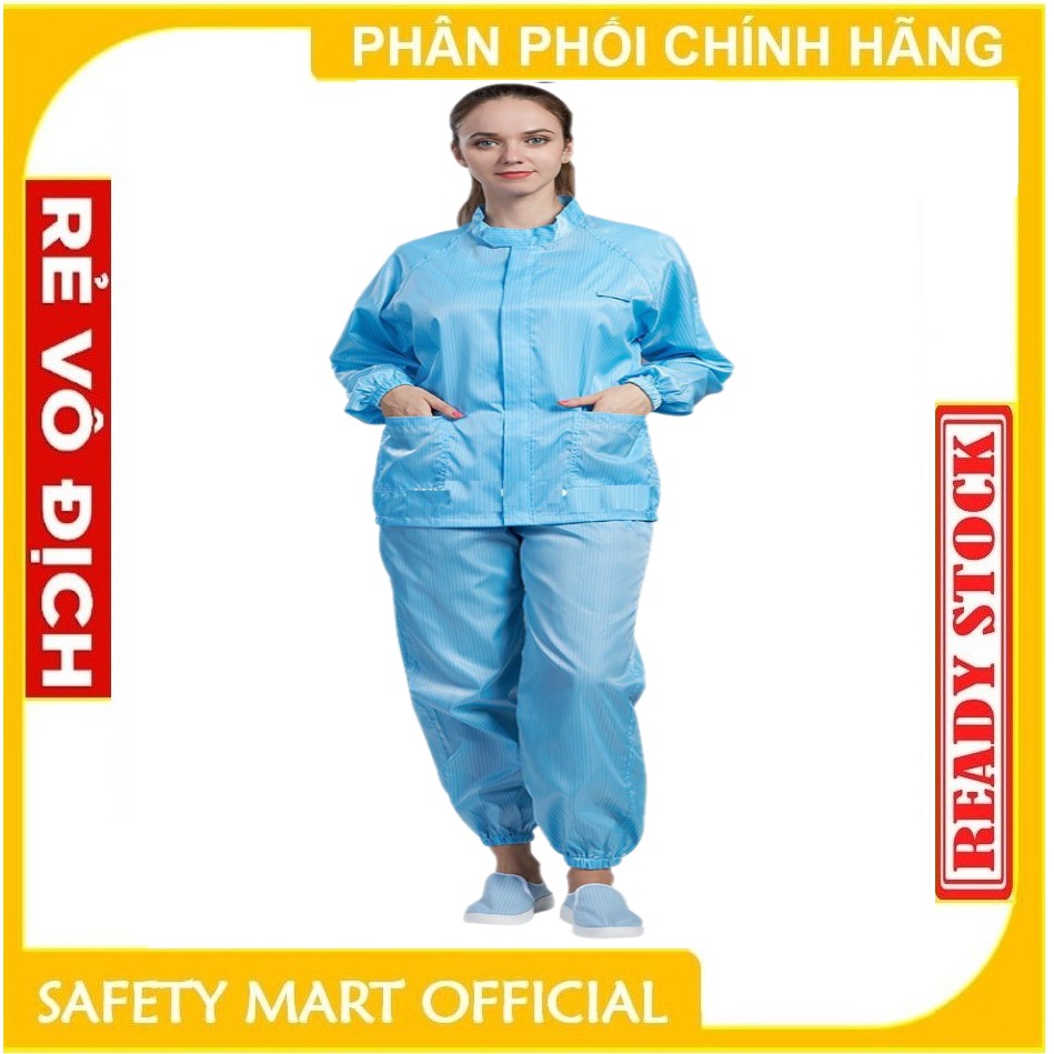 Quần áo phòng sạch chống tĩnh điện bộ rời (Không mũ)