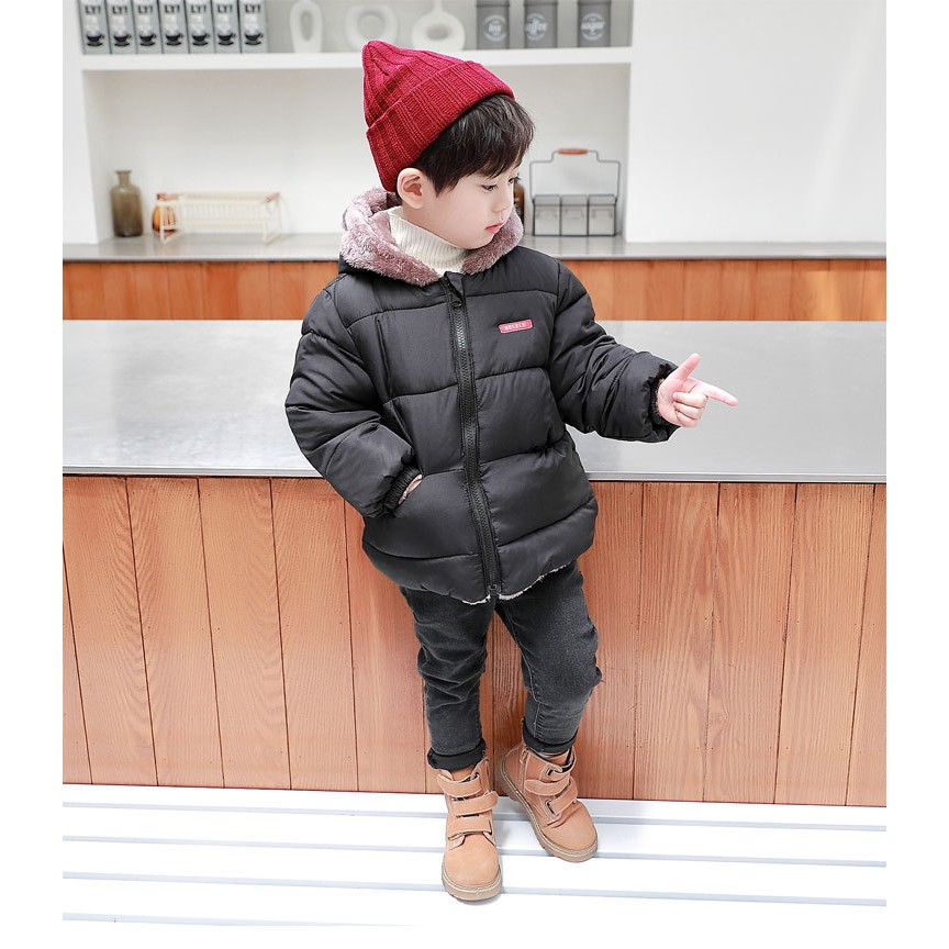 Áo phao tai gấu lót lông siêu ấm  hàng Quảng Châu cao cấp cho bé trai và bé gái