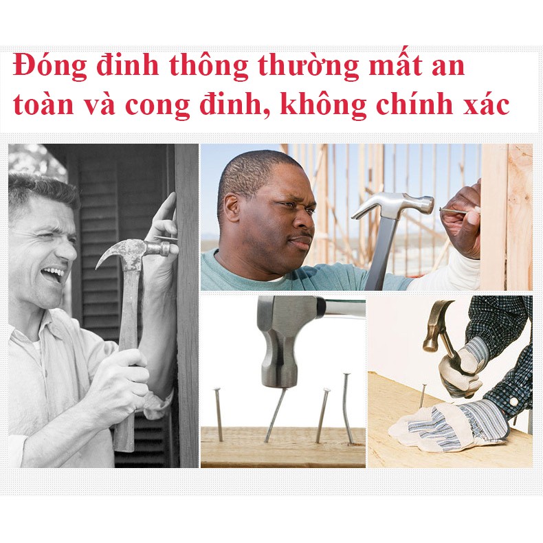 Dụng cụ hỗ trợ đóng đinh bê tông, thi công cơ điện, đóng đinh tường + hộp đinh 800 cái