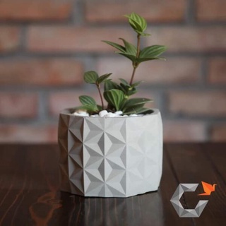 Chậu cây cảnh mini để bàn, chậu Ximang Decor, Chậu cây bonsai Cori 11x8cm cây để bàn cements pot toy
