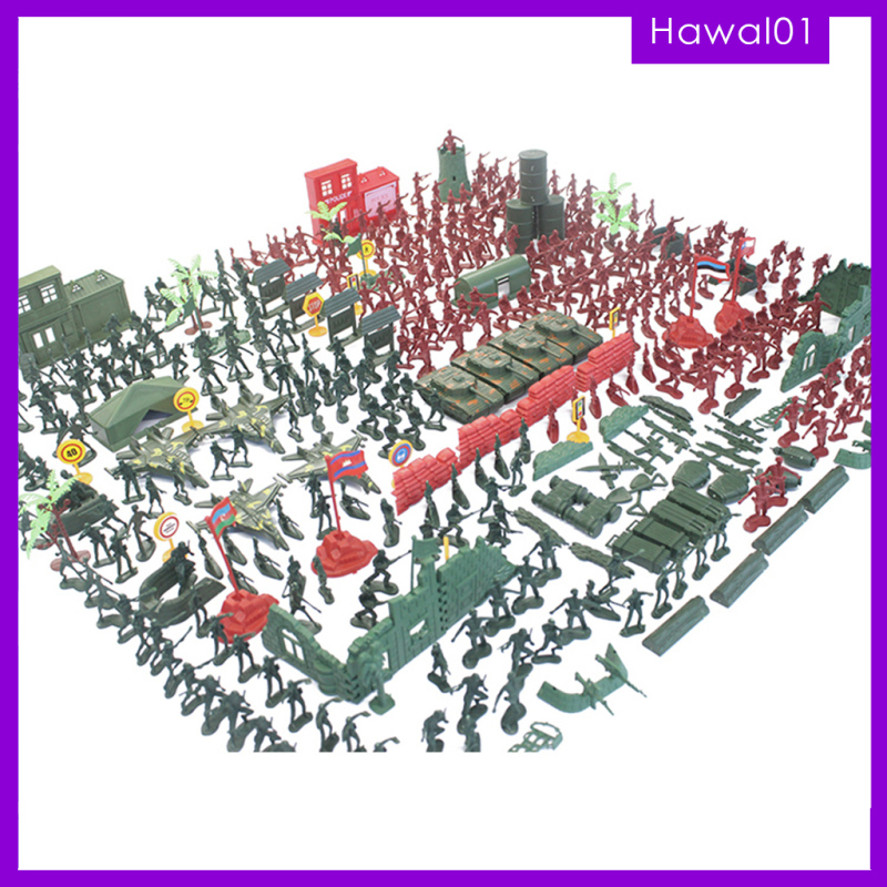 330 Pieces Military Figures and Accessories - Toy Army Soldiers, War Soldiers Playset with Tank, Fighter and Battlefield Accessories