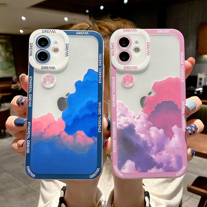 Ốp điện thoại mềm hình hành tinh hoàng hôn cho iPhone 13 12 11 Pro Max 7 8 Plus XR X XS MAX SE 2020