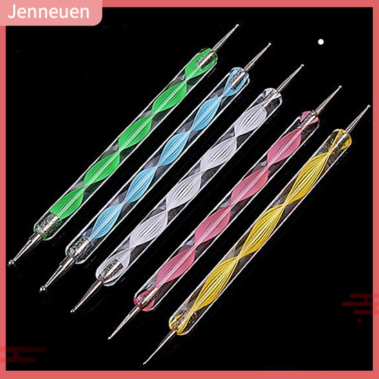 Set 5 Dụng Cụ Trang Trí Móng Tay Nghệ Thuật Hai Đầu Họa Tiết Cẩm Thạch / Chấm Bi