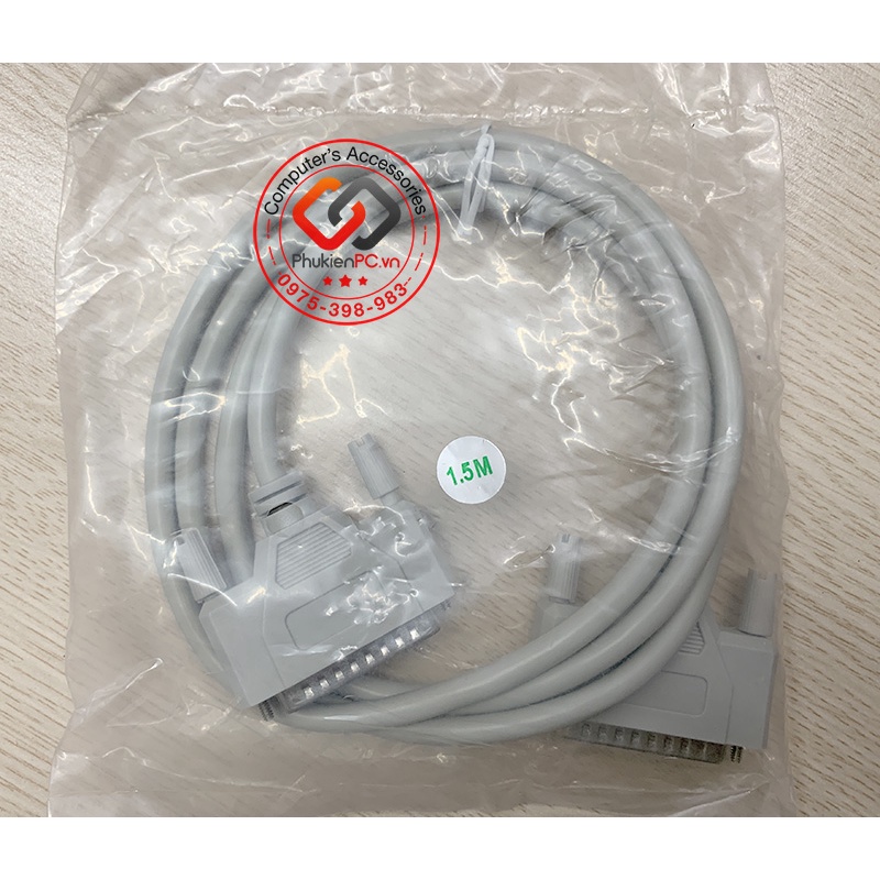 Dây cáp COM DB25 Male to DB25 Male  dài 1.5m 3m 5 mét, dùng cho máy công nghiệp, thiết bị điện tử, máy in
