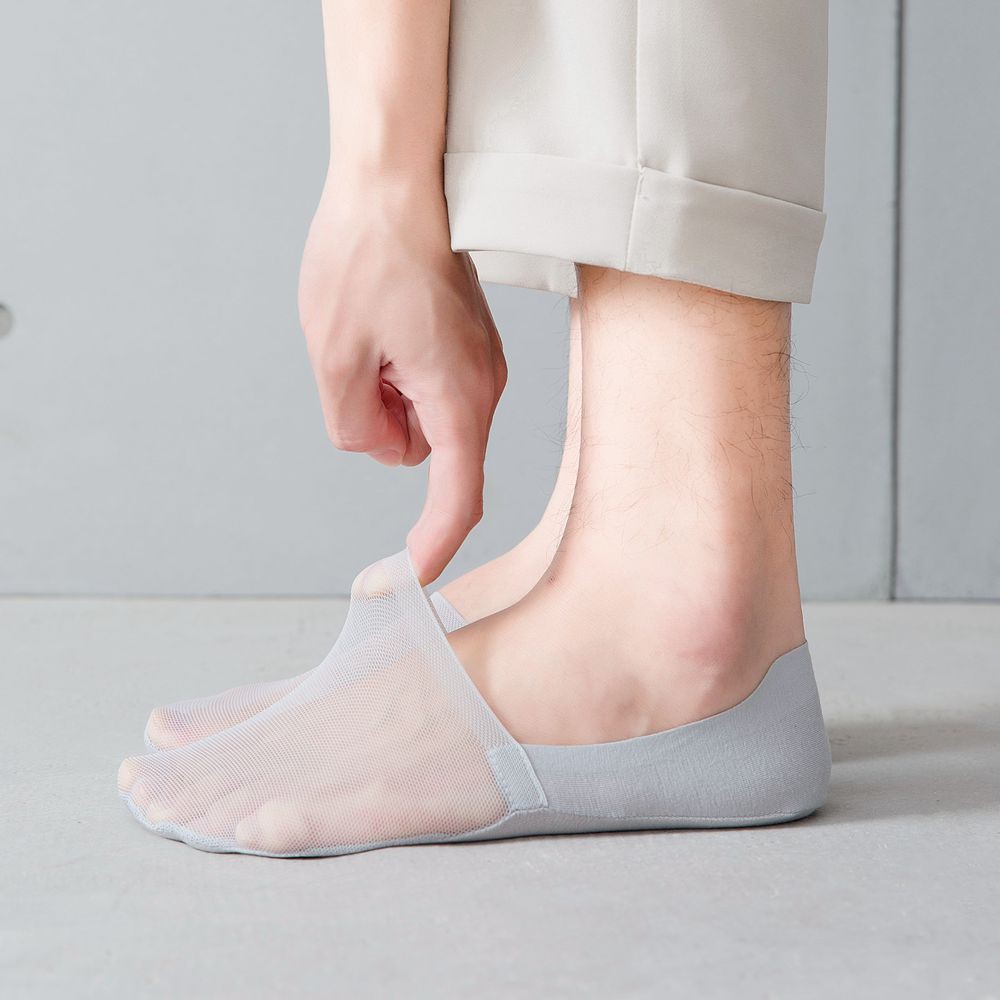 Tất lười lưới mùa hè mát chân cho nam Có Tất sóng keo 3 lớp định gót chống tuột - COOLMEN