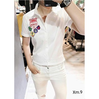 ÁO SƠ MI LỤA NAM NGẮN TAY THÊU LOGO CAO CẤP