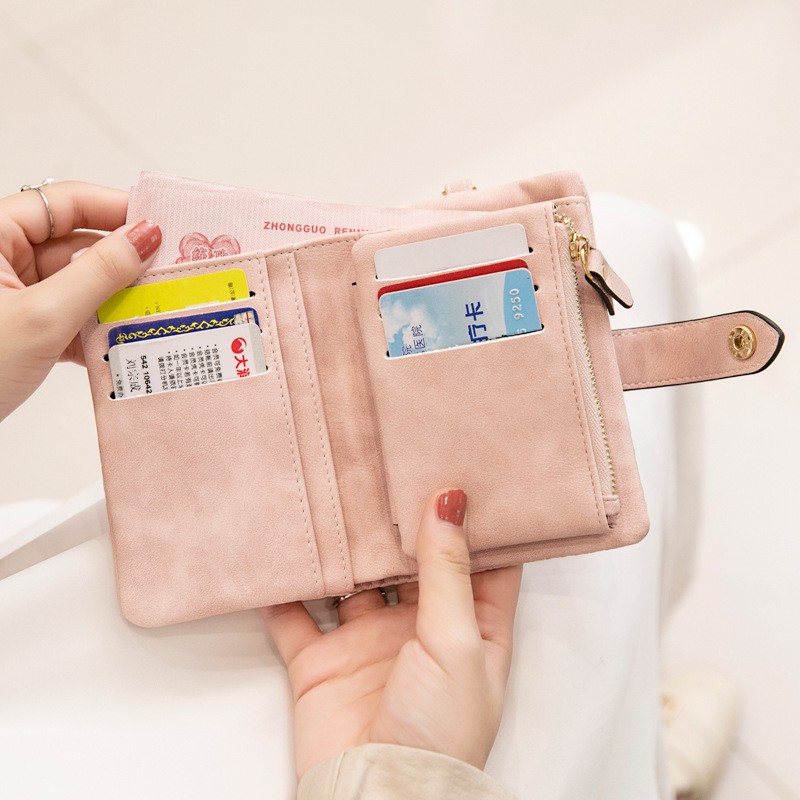 Ví Nữ Ngắn Cầm Tay Họa Tiết Vân Cá Độc Lạ Dễ Thương Da Pu Mềm Mịn Nhiều Ngăn Đựng Thẻ Tiền Giấy Tờ Thời Trang Hàn Quốc