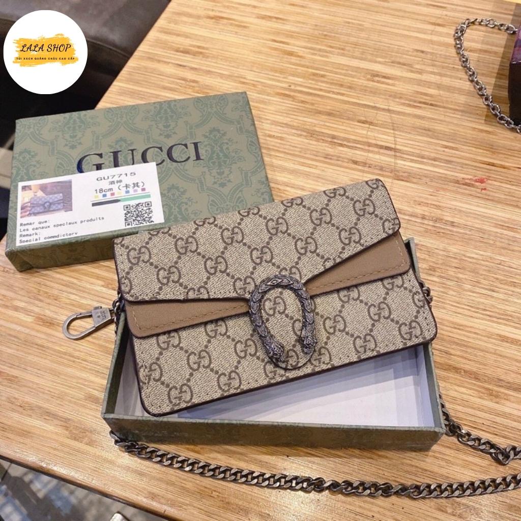 Túi xách G.C đầu rồng nâu - Túi đeo chéo Quảng Châu Size 20cm - Full Box Tag