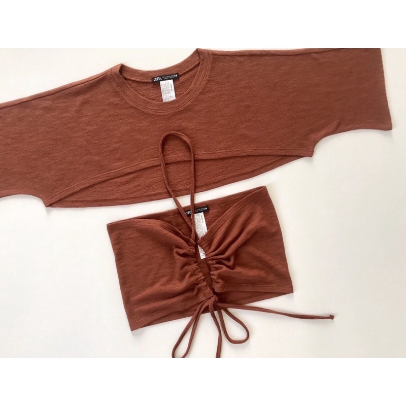 Set 2 Áo croptop thun len vnxk