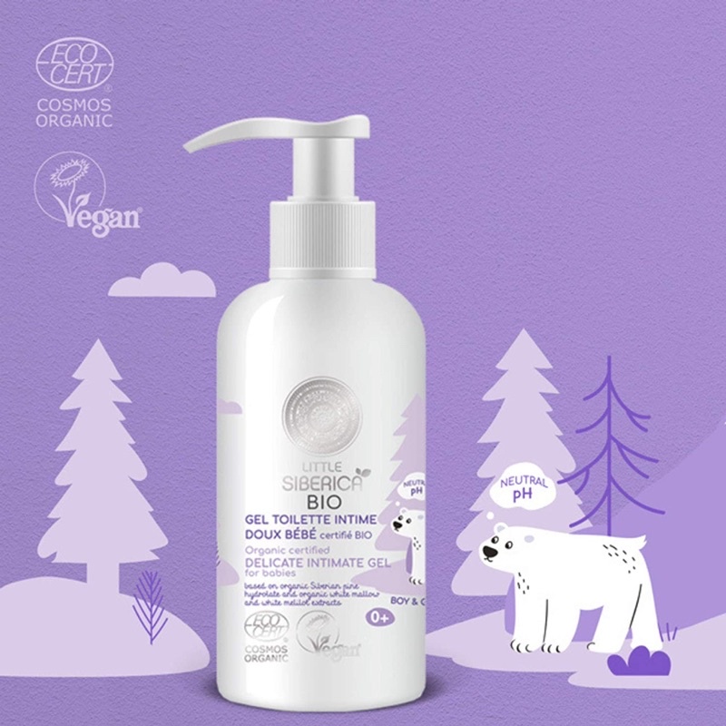 Gel vệ sinh vùng kín cho bé gái/ bé trai từ sơ sinh hữu cơ Natural Little Siberica Bio - 250ml