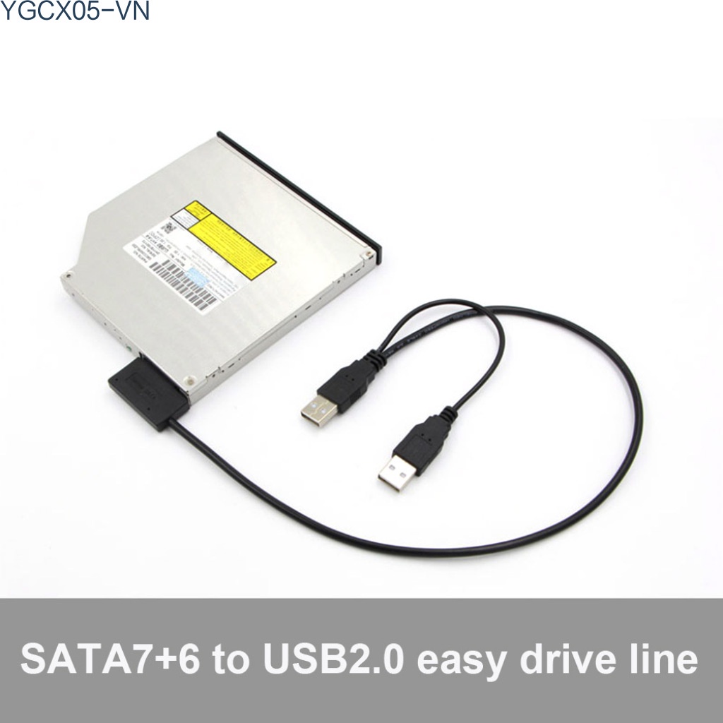 Cáp Chuyển Đổi Usb 2.0 Sang Sata 13pin Sata 7 + 6 Pin Cho Notebook Laptop Cd-Rom Dvd-Rom Odd