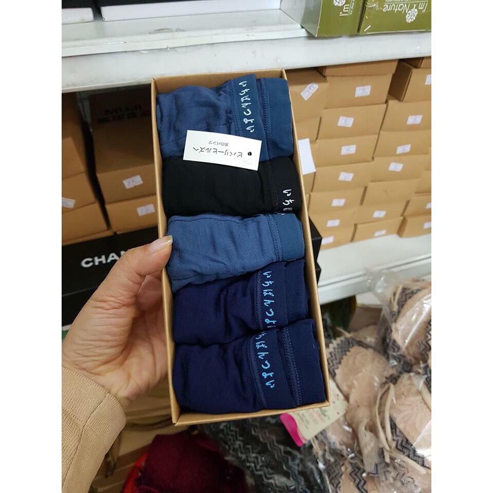 Hộp 5 quần sịp nam tam giác cotton trơn + Size XL XXL 3XL