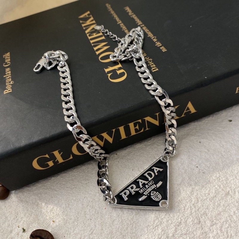Vòng cổ nữ Prada + khuyên tai hàng cao cấp, choker cổ thời trang nữ  vòng cổ hãng