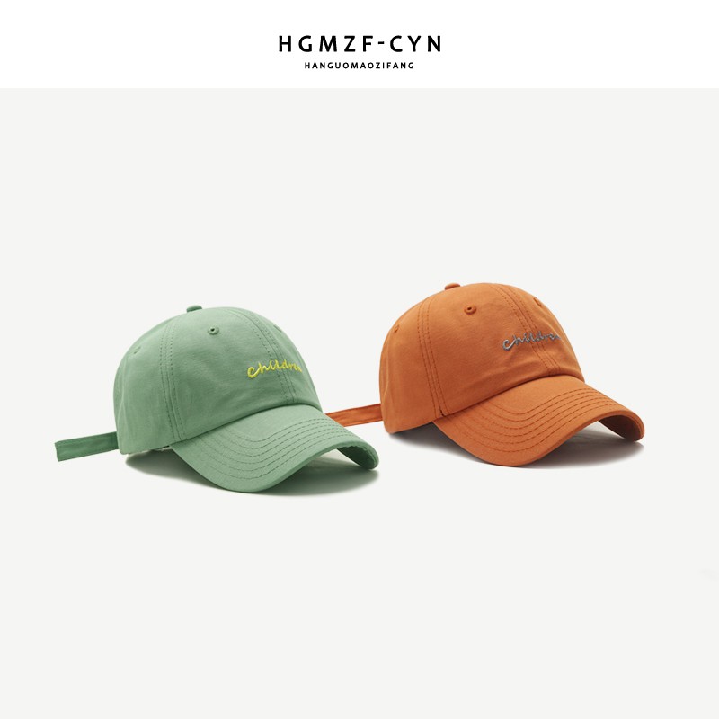 Hats in Korean female spring and summer soft baseball caps male top Korean fashion letters embroidery cap caps curved brim brim