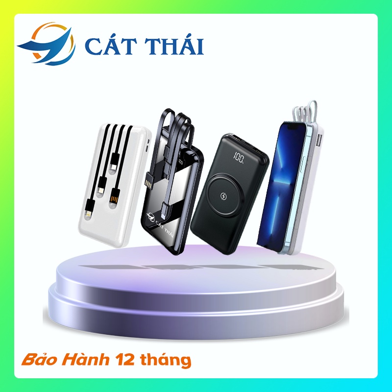 Sạc Dự Phòng Cực Tốt YM-386 T18 T22 YM-276S 10000/20000mAh - 3 Loại Cáp Sạc Micro/ Type C/ Lightning Kèm Đèn Led
