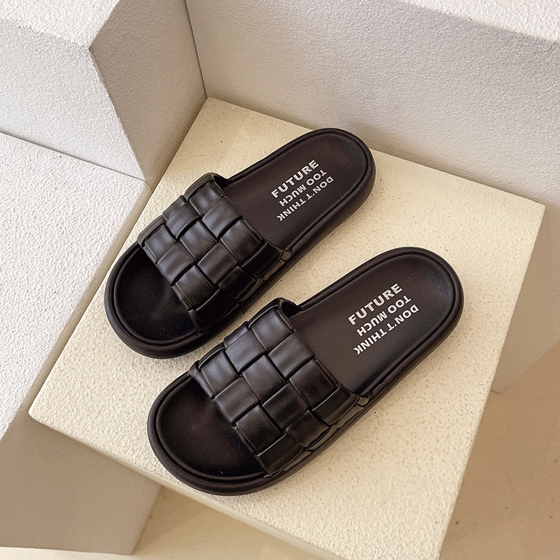 IELGY Dép đi trong nhà tắm  dạng dệt đáy dày thoải mái cho nữ